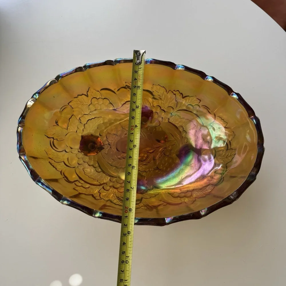 VTG Indiana Carnival Glass Footed Fruit 12